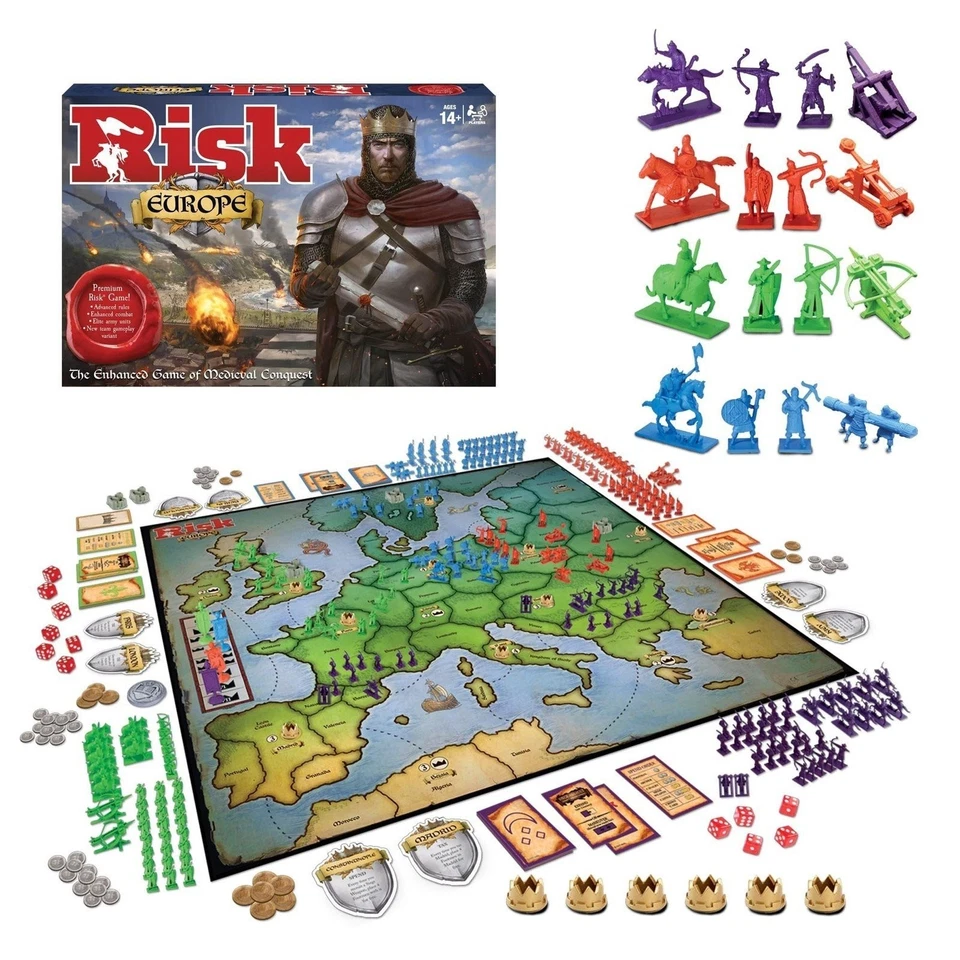 Risk Europe by Winning Moves Games USA, a Medieval Conquest of Europe... - Image 1 of 2