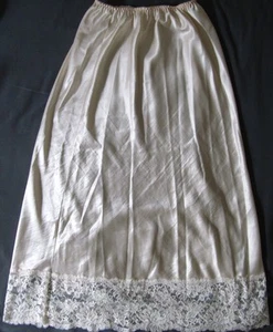 Satin and Deep Lace Petticoat, Cream Coloured, Soft and Silky - Picture 1 of 3