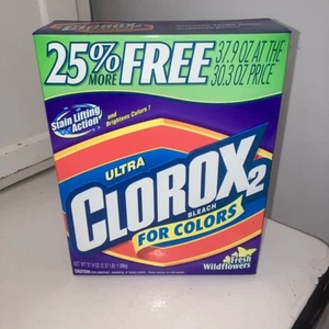 Vintage Clorox 2 Non Chlorine 40 oz 1989 Color Safe Bleach Whitens Sealed Prop - Picture 1 of 4