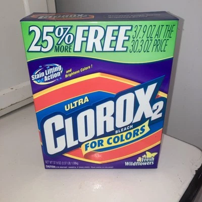 Винтажный Clorox 2 без хлора 40 унций 1989 цвет безопасный отбеливатель отбеливатели запечатанный реквизит - Изображение 1 из 4