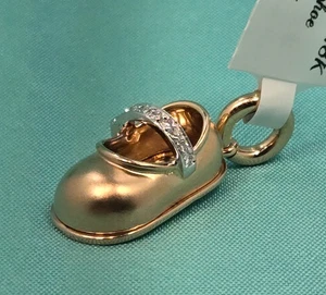 Aaron Basha 18K 750 Rose Gold Diamond Baby Shoe Charm Pendant - Picture 1 of 4