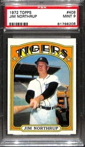 1972 TOPPS #408 JIM NORTHRUP PSA 9 Mint 81798208 - Imagen 1 de 2