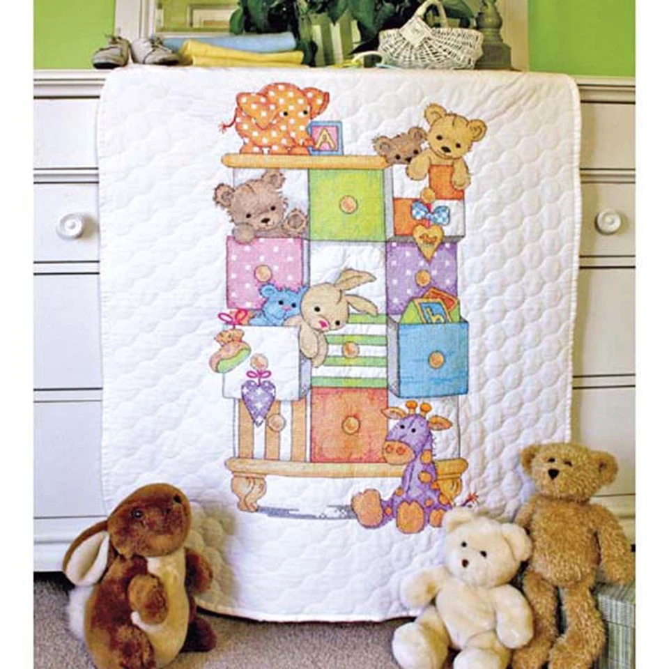 Dimensions® Baby Drawers Baby Quilt Stamped Cross-Stitch Kit - Image 1 of 1