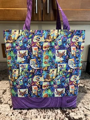 Custom Disney Characters LILO And Stitch cotton washable reusable Purse tote bag - Image 1 of 4