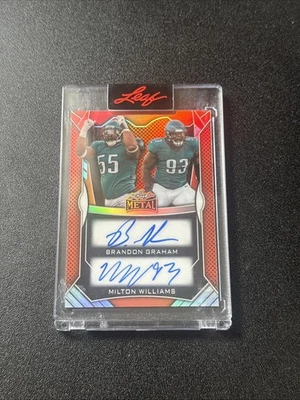 2025 Leaf Metal Orange Brandon Graham Milton Williams 14/30 Auto Autograph  - Image 1 of 2