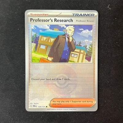 Professor's Research Rowan 124/131 Pokeball Reverse Holo Prismatic Evolutions NM - Image 1 of 2