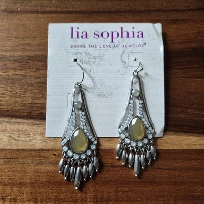 Pendientes fila Lia Sophia Sevilla araña corte gota cristal resina acento   Foto 1 de 4