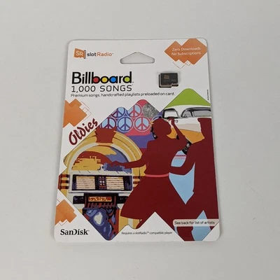 Sandisk Slot Radio Billboard 1000 Songs Oldies Micro SD Card - New Sealed - Image 1 of 4