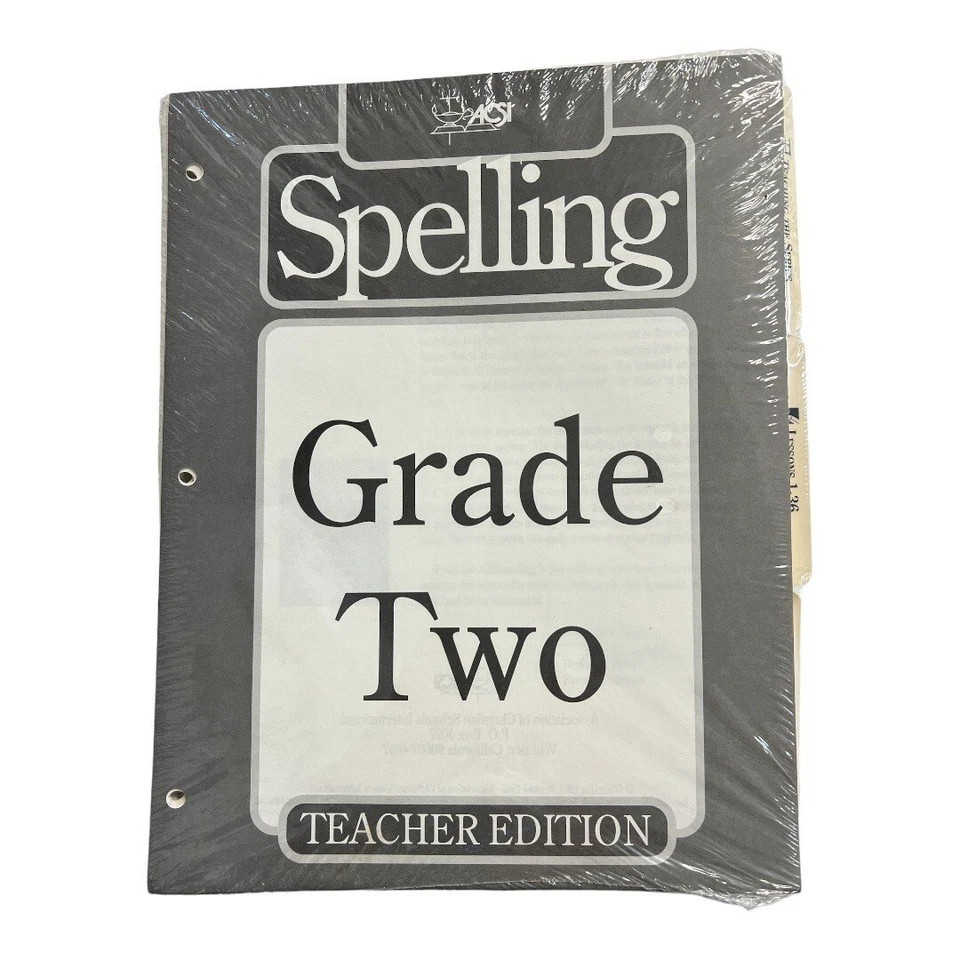 ACSI Spelling Grade Two Teacher Edition (no binder)~Revised 1992 T3 22 - Image 1 of 1