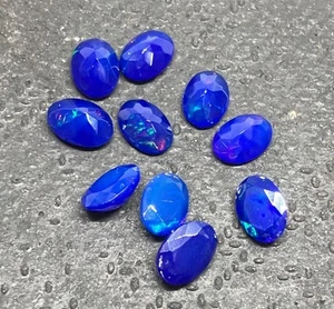Piedra preciosa suelta corte ovalado fuego ópalo azul etíope natural AAA para hacer joyas - Imagen 1 de 15