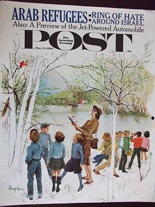 1962 Saturday Evening Post Distracted Hikers George Hughes Cover Only - Picture 1 of 1