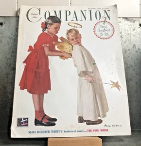 Vintage Christmas DEC 1949 Woman's Home Companion Magazine Santa Miracle on Roof - Picture 1 of 14