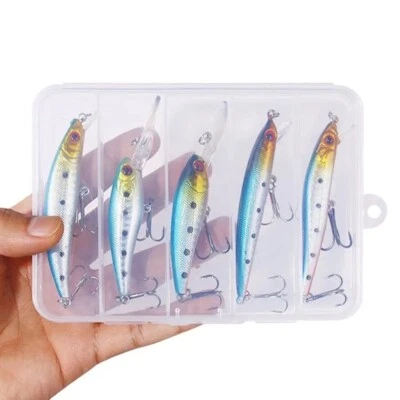 Wobbler Crankbait Set mit Box Barsch Hecht Zander Angeln Angelköder Hardbait - Bild 1 von 3