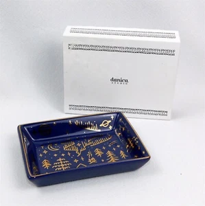 Danica Studio STAY WILD Tray 4 x 5.25 NEW in BOX Cobalt Blue and Gold - Picture 1 of 5