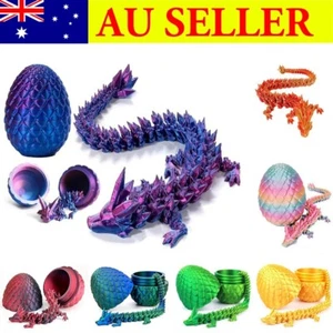 3D Printed Dragon Egg Crystal Dragon Fidget Toys Full Articulated Dragon Gift - Picture 1 of 18