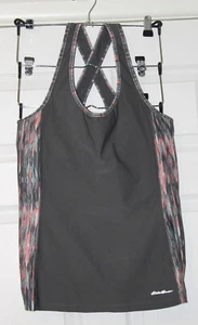 Eddie Bauer Women Gray Active Cross Back Tank Size L - Picture 1 of 4