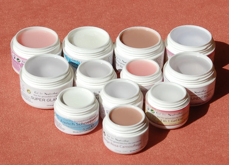  UV Gel 15 ml Set Weiß Rosa Klar Haftgel French Camouflage Versiegler Aufbaugel - Bild 1 von 1