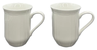 Juego de 2 tazas blancas antiguas de café con hueso de cacao Mikasa Foto 1 de 4