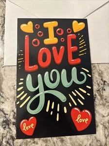 I Love You Wife Husband Boyfriend Girlfriend 5”x7.75" Stockwell Greeting Card - Picture 1 of 13