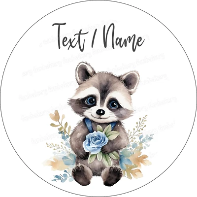 Waschbär Tortenaufleger Party Deko personalisiert Name essbar Geburtstag neu - Bild 1 von 4