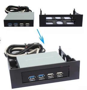 3,5" do 5,25" Drive Bay Caddy HDD Traca Adapter Uchwyt montażowy USB Hub Dyskietka - Zdjęcie 1 z 11