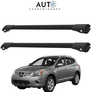 Fits Nissan Rogue 2007–2013 Luggage Roof Rack Cross Bars Black Set of2 - Picture 1 of 15