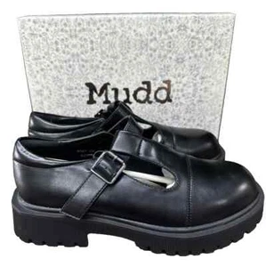 Mudd Women's Shoes Mary Jane Loafers Black Faux Leather School Girl Classic - Picture 1 of 9