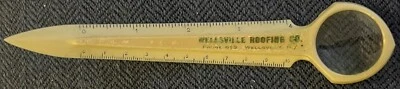 Plastic Wellsville NY Roofing Letter Opener Magnifying Glass Bastian Rochester - Image 1 of 4