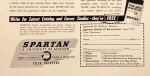 1949 Spartan School of Aeronautics Tulsa OK Luftfahrt Karriere Vintage Druckanzeige - Bild 1 von 7