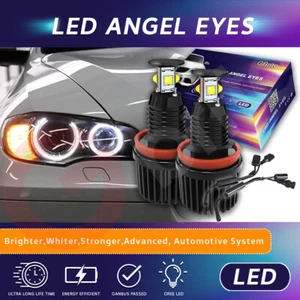 2X BMW X6 E71 XENON ANGEL EYES H8 LIGHTS RINGS 40W DRL ICE WHITE 6000K ICE A1 - Picture 1 of 6