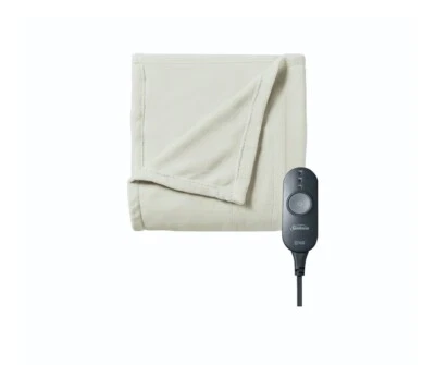 SUNBEAM HEATED MICROPLUSH THROW 50" X 60", SEASHELL *NEW - Image 1 of 4