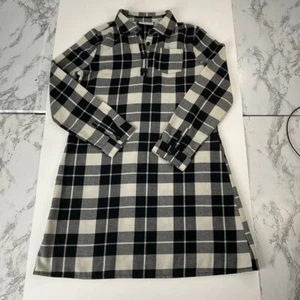 The Children's Place Long Sleeve Dress Black & White Buffalo Plaid Large 10 - 12 - Picture 1 of 5