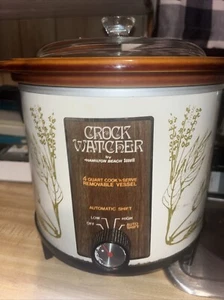 Hamilton Beach Model 415-1 Crock Watcher 4 Qt Slow Cooker Crock Pot w Glass Lid - Picture 1 of 2