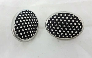 Pair Jeremiah Watt Concho Oval 1"  Moroccan Polka Dot Screw Back Horse Stainless - Picture 1 of 2