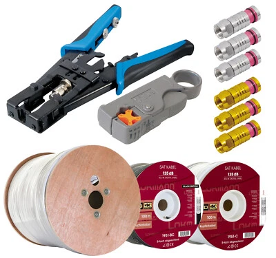 Koaxialkabel 135dB 5-fach REINES KUPFER Antennenkabel SAT TV Digital 4K UHD 3D - Bild 1 von 4