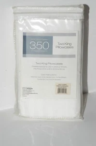 BED BATH & BEYOND 350TC WHITE ON WHITE STRIPE KING SET - Picture 1 of 2