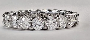 14k Weißgold 4,75ct runder Brillantschliff Diamant Ewigkeit Ehering - Bild 1 von 6