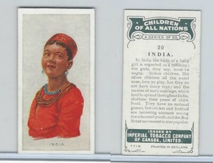 C6 Imperial Tobacco, Children Of All Nations, 1924, #20 India