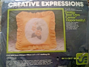 Creative Expressions "Wild Rose Whisper Pillow" Quilting Kit Size 12" x 12" - Picture 1 of 2