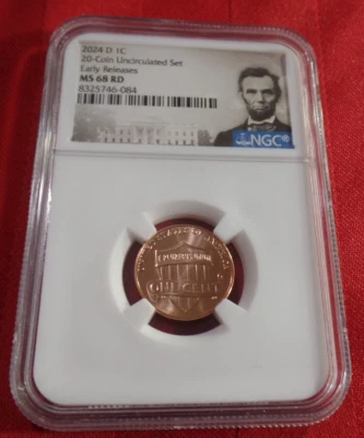2024-D Lincoln Cent Shield Early Releases NGC MS 68 RD !!!NICE!!! - Image 1 of 2