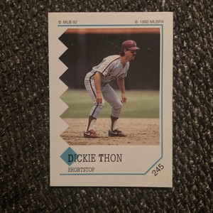 1992 Panini Album Stickers #245 Dickie Thon- Tiny Card