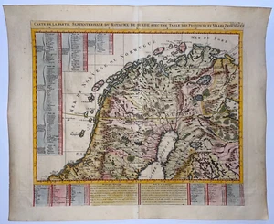 NORTHERN SCANDINAVIA 1720 HENRI CHATELAIN LARGE ANTIQUE MAP 18TH CENTURY - Picture 1 of 10