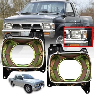 For Nissan Navara D21 Ute 1986-1997 Pair LR Head Lamp Light Housing Bracket Trim - Picture 1 of 8