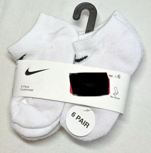 NIKE KIDS YOUTH SOCKS CUSHIONED NO SHOW (6) WHITE 7C-10C NIP - Picture 1 of 2