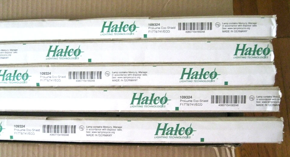 5 x HALCO F17T8/CW 17w Watt 24" in Fluorescent Tube Lamp Bulb 4100K ECO 2FT LOT - Image 1 of 4