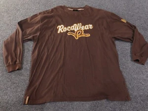 Rocawear Shirt 3XL brown vintage mens Y2K graphic retro hip-hop classic - Picture 1 of 14