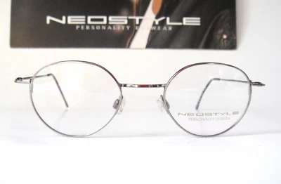 Neostyle Germany 42-23 135 Small Silver College 146 Round Eyeglasses Frames Mens - Image 1 of 4