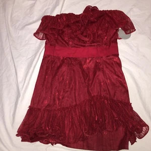 New Pearl Georgina Chapman of Marchesa Red strapless Cocktail Dress Size 12 - Picture 1 of 5