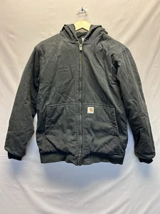 Carhartt Giacca con cappuccio foderata in tela nera ragazzo XL 18/20 - Foto 1 di 8