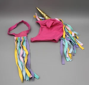 Band of The Wild PINK Unicorn Costume Hat/Tail Set Size Large Colorful Rainbow - Picture 1 of 11